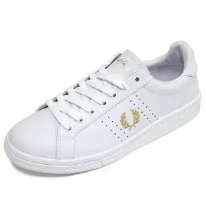 프레드페리 B721 레더 남자 여자 스니커즈 운동화 신발 화이트골드 B7211U-183