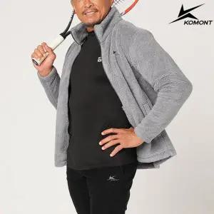 [코몽트] 남녀공용  쉘파 하이넥 후리스 자켓_그레이_01