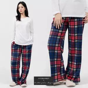 이너쿠키 여성 수면 바지 밍크 극세사 울트라 기모 겨울 잠옷 여자 파자마 WHP4862