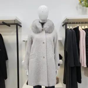 [조이너스]폭스퍼카라넥 알파카혼방 A라인하프코트JAEW1-WCH350_KJ