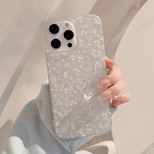 최신 귀여운 아이폰 케이스 반짝반짝 미니 꽃 나비 / 핸드폰케이스 16 15 14 13 12 프