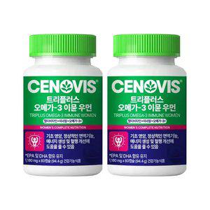 NEW 세노비스 트리플러스 멀티비타민 오메가3 이뮨 여성 80캡슐, 2개
