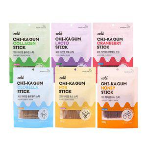 꼬뜨 치카껌 100g 6종 세트 강아지 간식 강아지껌 개껌 가수분해 양치껌 장건강 면역력