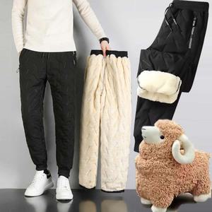 남자 겨울 두툼 융털 기모 방한 패딩 작업복 근무복 바지 양털 플리스 밴딩 팬츠