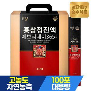순수식품 6년근 홍삼 스틱 1박스(100포) 홍삼정진액 에브리데이 365