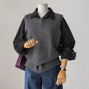 (안나앤플러스) A. 시에나 슬릿 니트 베스트[베스트D0919I02] 빅사이즈