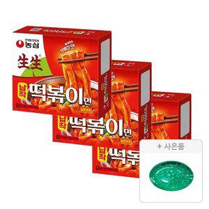 농심 생생 납작떡볶이면 258g, 3개 + 증정 (납작 떡볶이면 멜라민 접시,1개)