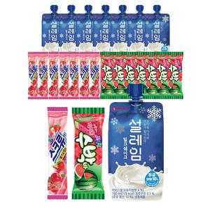 [슈팅냉동] 롯데웰푸드 스크류바, 80ml, 8개+ 수박, 80ml, 8개+설레임 밀크, 160ml, 8