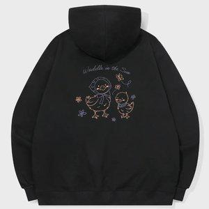 반다나덕 자수 후드티 블랙