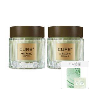 김정문알로에 큐어 안티에이징 크림S, 2개 + 증정(피토 그린 앰플 마스크팩, 1개 + 안
