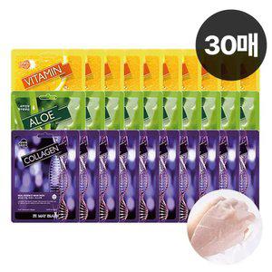 [30매] 메이아일랜드 리얼 에센스 마스크팩 11종 초.특.가 (콜라겐/알로에/오이/알부틴