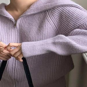 울함유 파스테리 세일러 니트 집업 가디건 cd2644