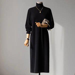 (안나앤플러스) 심플리 하이넥 롱 원피스[드레스CD461] 빅사이즈