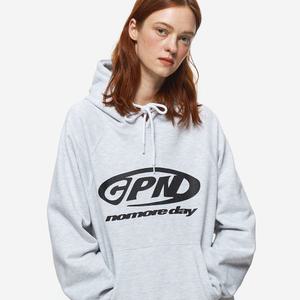 OVAL C LOGO 레글런 후드티 멜란지화이트