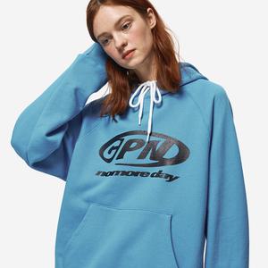 OVAL C LOGO 레글런 후드티 블루