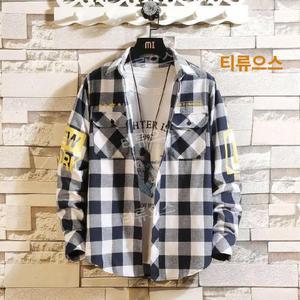 의류 힙합 남방 오토바이 체크무늬 남성 라이딩 바이크 셔츠 할리 빅사이즈 티류으스
