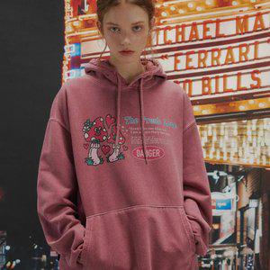 머쉬 러브 피그먼트 후드티 더스티핑크