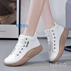 여성 잉글리시 워커 부츠 키높이 구두 4cm 통굽 스니커즈 티류으스