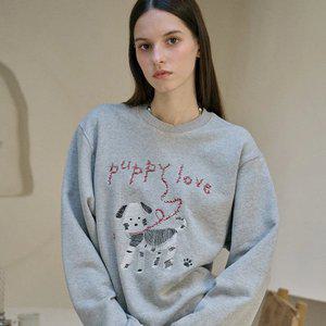 퍼피러브 자수 스웨트셔츠 그레이
