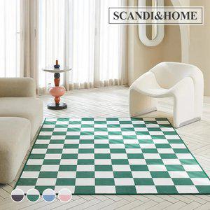 [S급리퍼] 먼지없는 빅 체커보드 단모 러그 사계절 카페트 5size