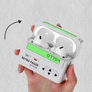 에어팟 프로 1 2 3 4세대 레트로 삐삐 야광 디스플레이 스트랩 보관 커버 케이스