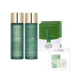 김정문알로에 큐어 더 퍼스트 솔루션 마스크팩 기획(수딩 토너 130ml, 1개+수딩 에멀젼
