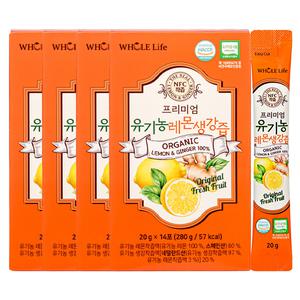 홀라이프 프리미엄 유기농 레몬생강즙, 14포, 4박스