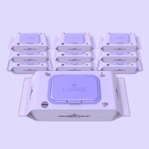 리벤스 라벤더 바이올렛 순수 물티슈 캡형 100매 * 10팩