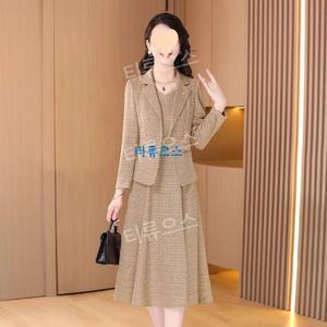 하객룩 긴팔 중년 원피스 자켓 투피스 세트 봄 가을 60대 캐주얼 정장 엄마 옷 티류으