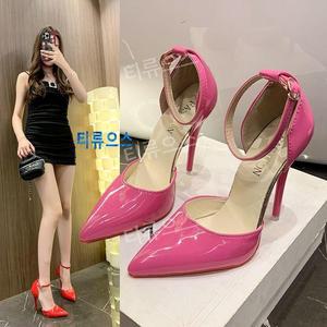 12cm 하이힐 패션 여성 샌들 여름 편한 통굽 키높이 스트랩 티류으스