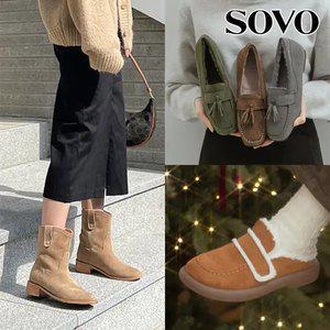 [30%] SOVO 겨울 클리어린스 단화 로퍼 슬리퍼 퍼슈즈 앵클 미들 부츠 정장 캐쥬얼코디