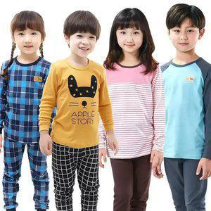 국산 30수 면스판 실내복 칠부 상하의 세트 아동 주니어 어린이 가을 겨울 내복