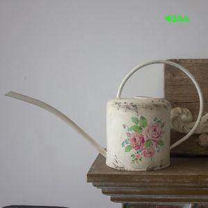 프랑스 빈티지 단철 스프링클러 냄비 장미 꽃 장식 원예 샤워 가게 오래된 나라 긴 티