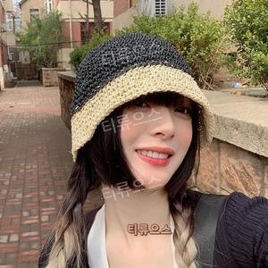 언니네산지직송 안은진모자 안은진밀짚모자 크로쉐 니트 밀짚 왕골 모자 자외선차단 티