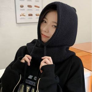 트렌디 후드 스트링 바라클라바 방한 방풍 보온 데일리 베이직 넥워머 모자