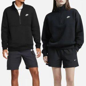 나이키 하프집업 맨투맨 기모 블랙 루즈핏 반집업