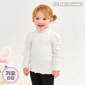 [에스더버니리틀] 쁘띠리본골지기모폴라티셔츠