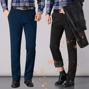 남자 겨울 기모 정장 방한 작업복 근무복 바지 일자 스판 팬츠 슬랙스