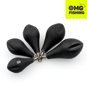 오마이갓피싱 물방울 블랙 봉돌 8호 갑오징어 쭈꾸미 문어 선상낚시 싱커 블랙 추