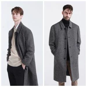 [롯데백화점]맨잇슈트 지스테이지 하운드투스 체크 듀퐁 울혼방 누빔안감 세미오버핏 코트