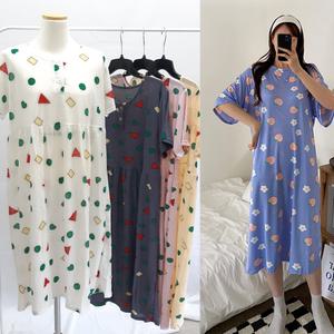 반팔 도형짱구 원피스 쿨 잠옷 홈웨어 루즈핏 빅사이즈