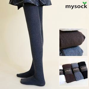 여성 골지 면 타이즈 1켤레