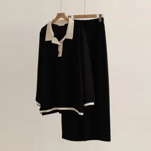 10월 연휴 특가 [엘리시아] (30%할인) 드랜 배색 카라 원마일웨어 SET