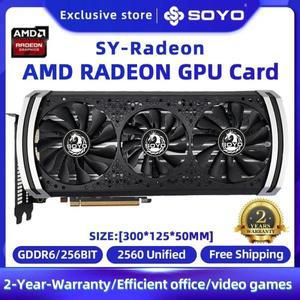 [PCstore]SOYO AMD 그래픽 카드 Radeon RX580 RX5700XT RX6600 6600XT GDDR6 데스크탑 컴퓨터용 비디오 메
