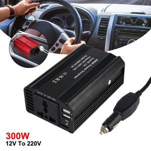 듀얼 USB 차량용 인버터 300W 전력 인버터 600W 피크 전력 휴대폰 노트북 태블릿 충전기 DC 12V-AC 220V 5.
