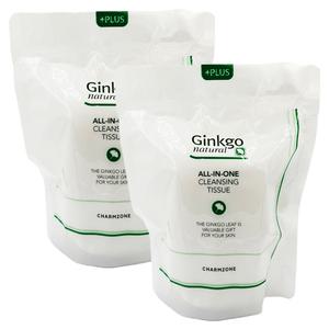 (2개) 참존 징코 내츄럴 올인원 클렌징 티슈 110매 리필