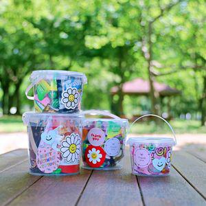 노리스  투명 손잡이 바스켓 구디백 포장 용기 원형 케이스 쿠키통