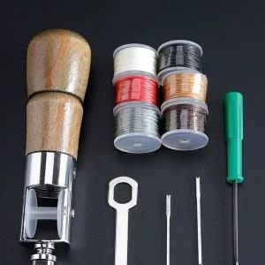 가죽 송곳바늘 공예 재봉틀 가죽공예 도구 수동 키트 바느질