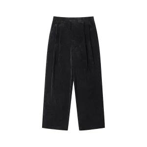 [커스텀멜로우](강남점) 블랙 와이드 핏 코듀로이 팬츠 CWPAW24882BKX