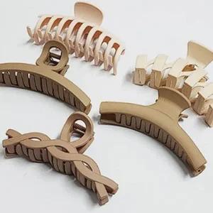 [콩심팥심]헤어 집게핀 브라운 대형 올림머리 미용용 핀 헤어스타일링 도구